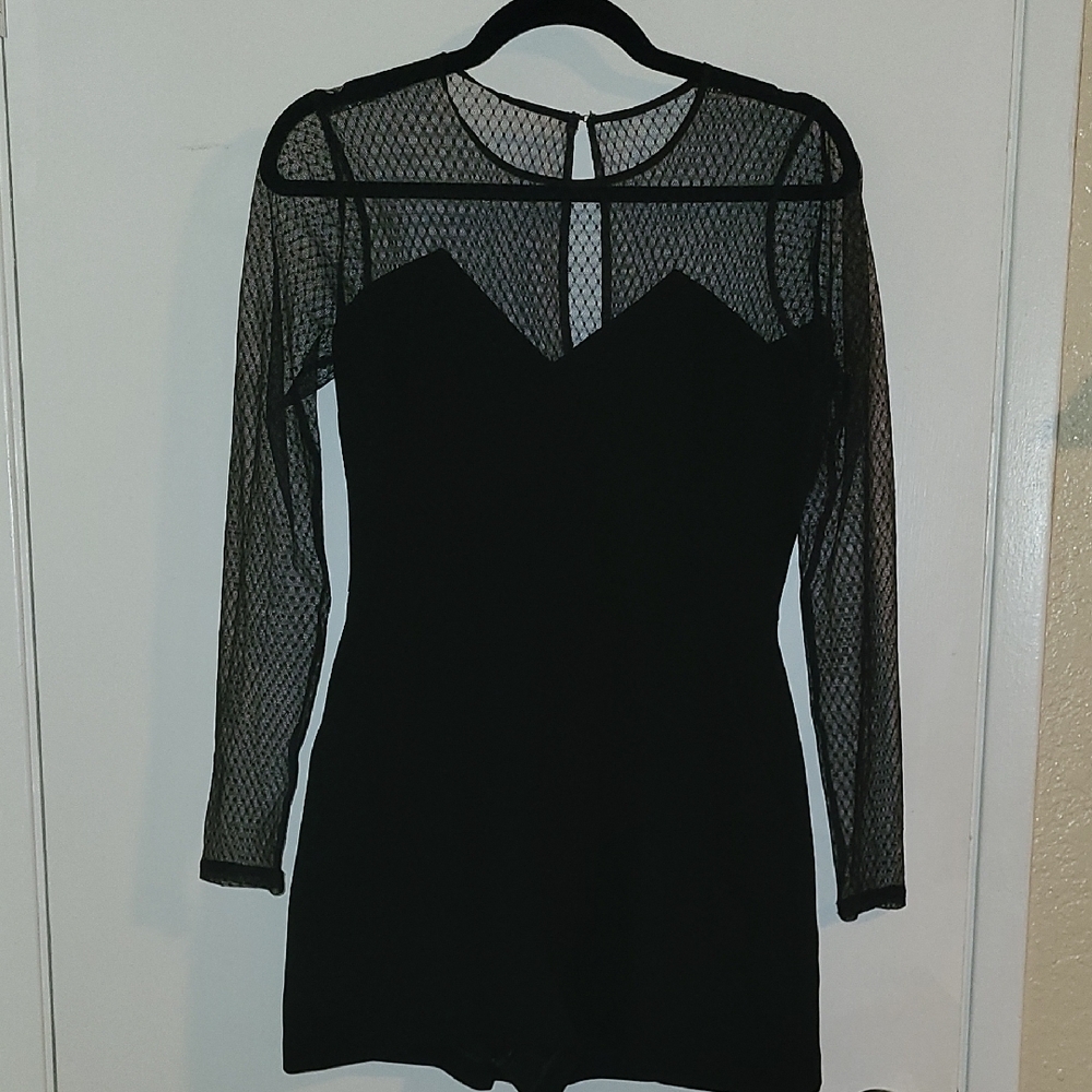 BCBGeneration Black Sheath Jumpsuit Sweetheart Neckline
